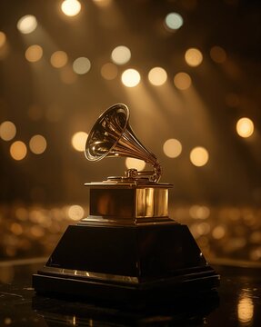 Golden grammy trophy