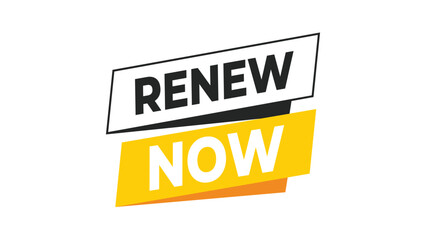 Renew now modern graphic banner for subscription updates, membership renewal, or service continuation call to action Vector