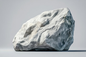 Grey rock standing against a seamless backdrop, symbolizing stability, strength, and permanence