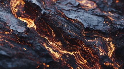 Abstract fiery texture with glowing molten streams