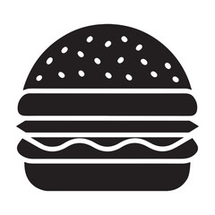 hamburger flat stencil icon vector illustration
