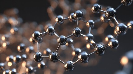 Abstract science molecular structure shiny chrome