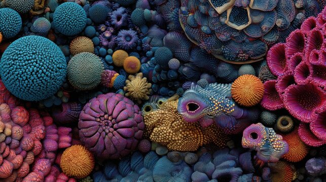 Colorful abstract organic textures and shapes