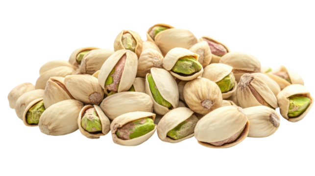 Pile of Pistachios isolated on a transparent background