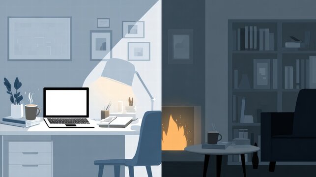 Calm scene contrasting tension and relaxation showing emotional balance shift.