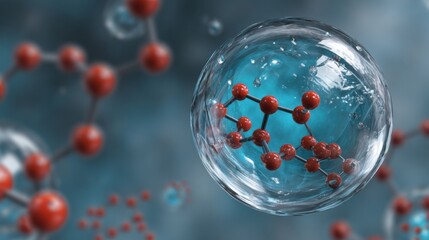 Microscopic molecular structure in liquid droplet