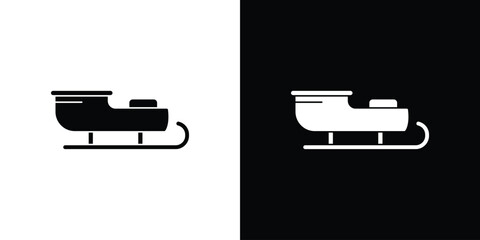 Sleigh icons editable flat black and white icons pack. Vector EPS10