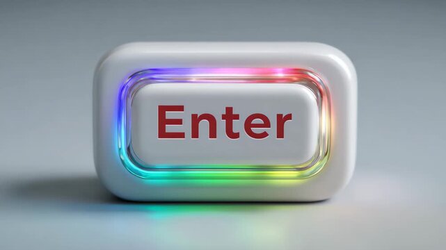 Modern enter button with colorful led illumination