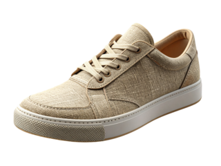 Beige casual fabric sneaker with white sole for everyday wear