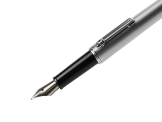 Elegant silver and black fountain pen for professional writing