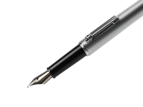 Elegant silver and black fountain pen for professional writing
