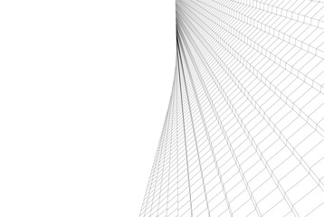 Abstract modern architecture, 3D rendering