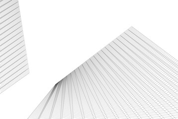 Abstract modern architecture, 3D rendering