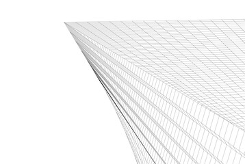 Abstract modern architecture, 3D rendering