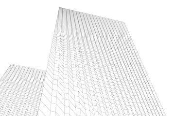 Abstract modern architecture, 3D rendering