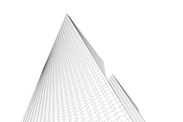 Abstract modern architecture, 3D rendering