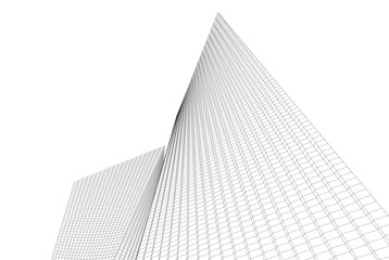 Abstract modern architecture, 3D rendering