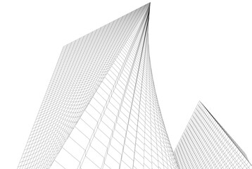 Fototapeta premium Abstract modern architecture, 3D rendering