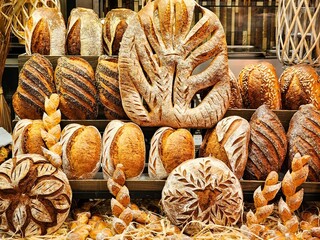 Assorted Artisan Breads Display