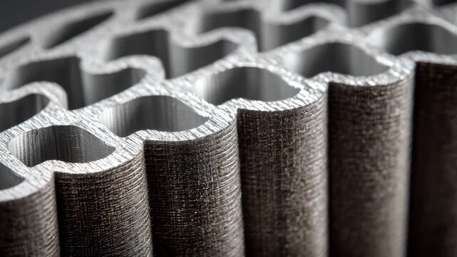 Medium shot showcasing multistep roll forming of hybrid materials emphasizing intricate folding and alignment of composite layers for enhanced strength.