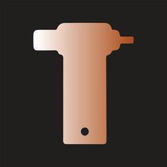 Illustration of a copper colored rivet gun on a dark background