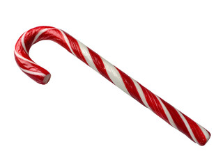 Traditional Candy Cane, Red and White Striped Christmas Treat, Transparent PNG Holiday Decoration 