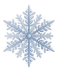 Intricate Symmetrical Snowflake, High Resolution Transparent PNG Winter Crystal Design 