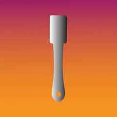 Illustration of a gray spatula on a vibrant gradient background, cooking tool