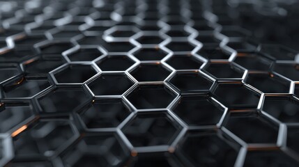 3D abstract metallic hexagon pattern background