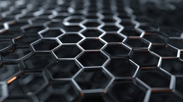 3D abstract metallic hexagon pattern background