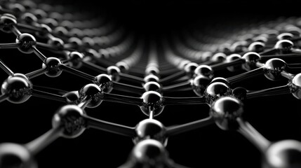 Abstract scientific atomic molecular structure visualization