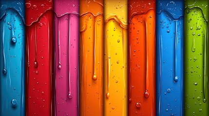 Vivid Colorful Paint Streaks with Bubbles for Design Backgrounds