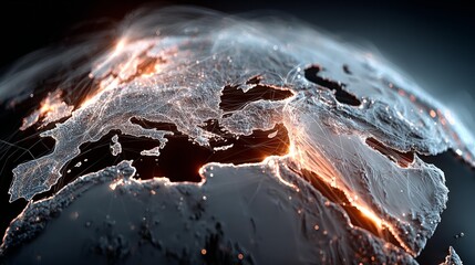 Global network connections illuminating Earth, representing technology, data, and communication in a modern, dynamic style