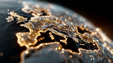 Global network connections illuminating Europe, representing data flow, technology, and innovation with a stunning, modern aesthetic