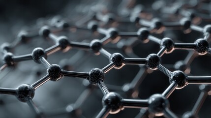 Futuristic abstract molecular structure on dark background