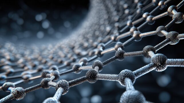 Futuristic molecular structure abstract digital art