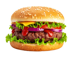 hamburger on white background