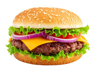 hamburger on white background