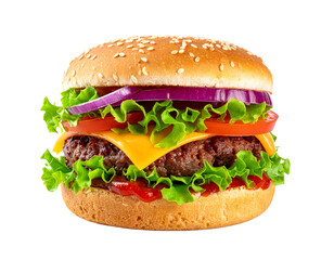 hamburger on white background