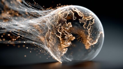 Dynamic global network visualization with glowing data streams, representing interconnectedness, innovation, and futuristic technology, perfect for digital concepts