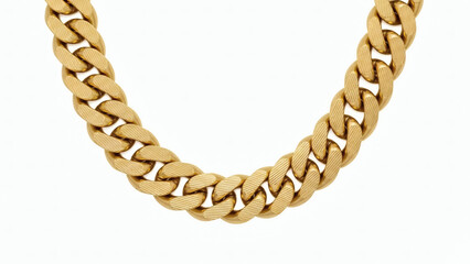 Obraz premium Thick yellow gold cuban link chain necklace