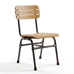 Rustic Wooden Chair with Industrial Metal Frame