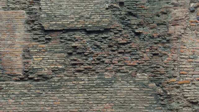 Historical Ancient Interlocking Stone Wall Background Texture Footage.