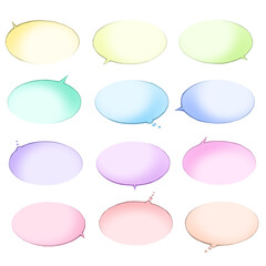 グラデーションのカラフルな吹き出し