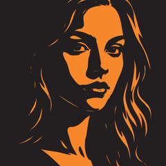 A girl laughing.  Vector illustration.
