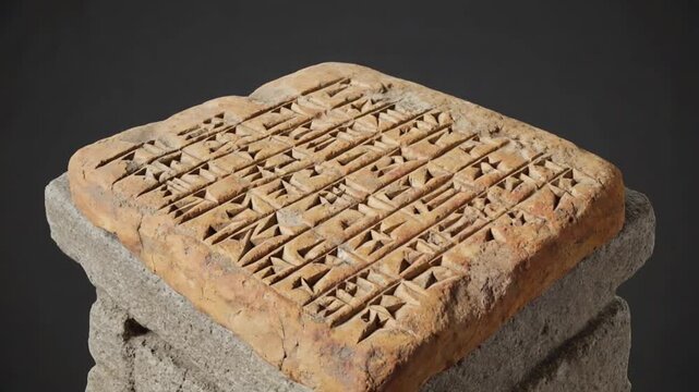 Table with cuneiform writing.