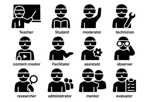 Icons vector observer teacher ar content icon creator facilitator administrator classroom moderator