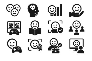 Vector education lens health mood engagement feedback emotion customer aid icon workplace