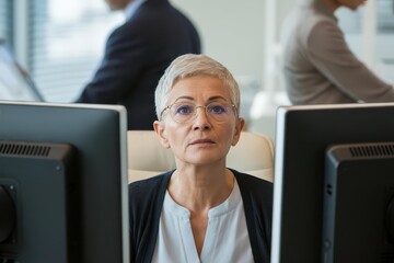 Middle-aged Muslim businesswoman in beige hijab - professional headshot, diversity & inclusion