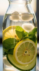 Refreshing Infused Water with Lemon Mint and Cucumber
